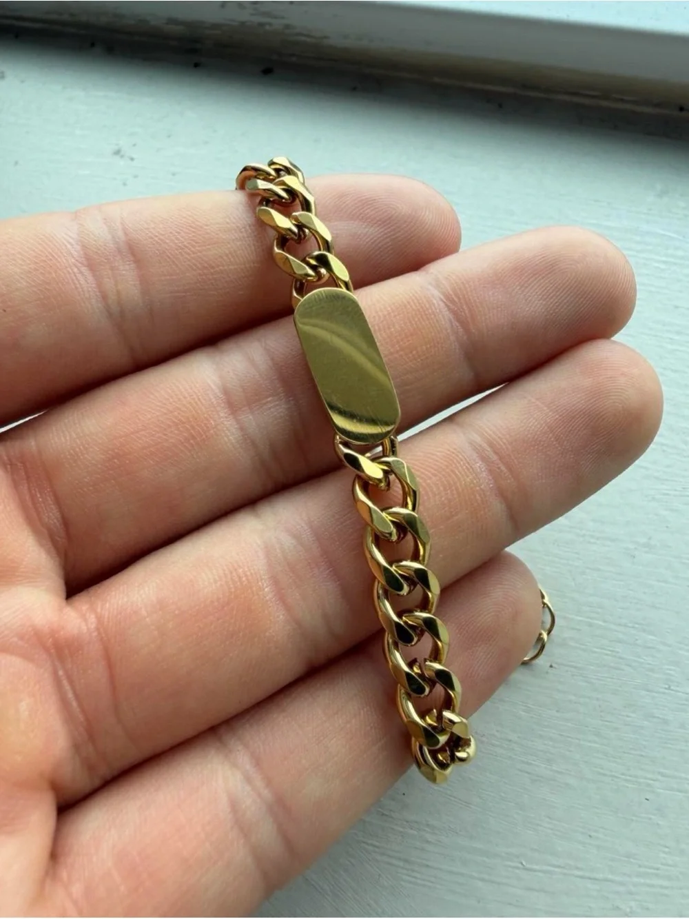 Men's Gold-Tone Cuban Link ID Bracelet